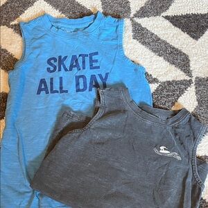 Boys Sleeveless Skate/Surf Tops - Blue and Gray